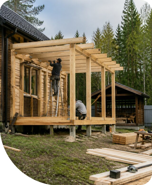 Строительство пристроек и построек на участке в Красноярске